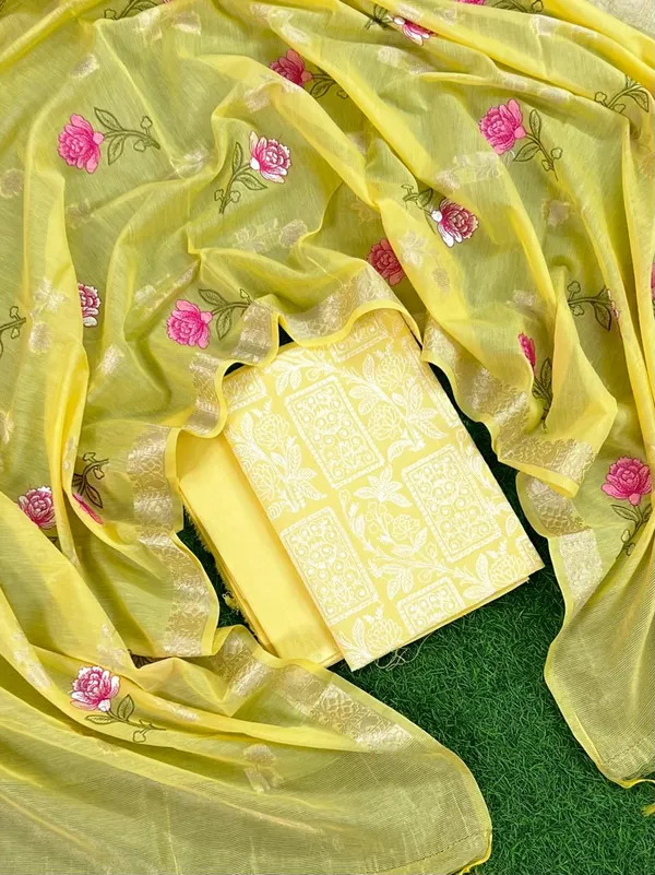 Yellow_Pure_Banarasi_Mercerised_Suit_with_Zari_Booti_Weaving_&_Embroidery_Dupatta_1250SKL_ME2