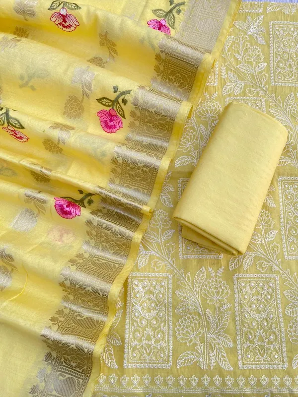 Yellow_Pure_Banarasi_Mercerised_Suit_with_Zari_Booti_Weaving_&_Embroidery_Dupatta_1250SKL_ME2