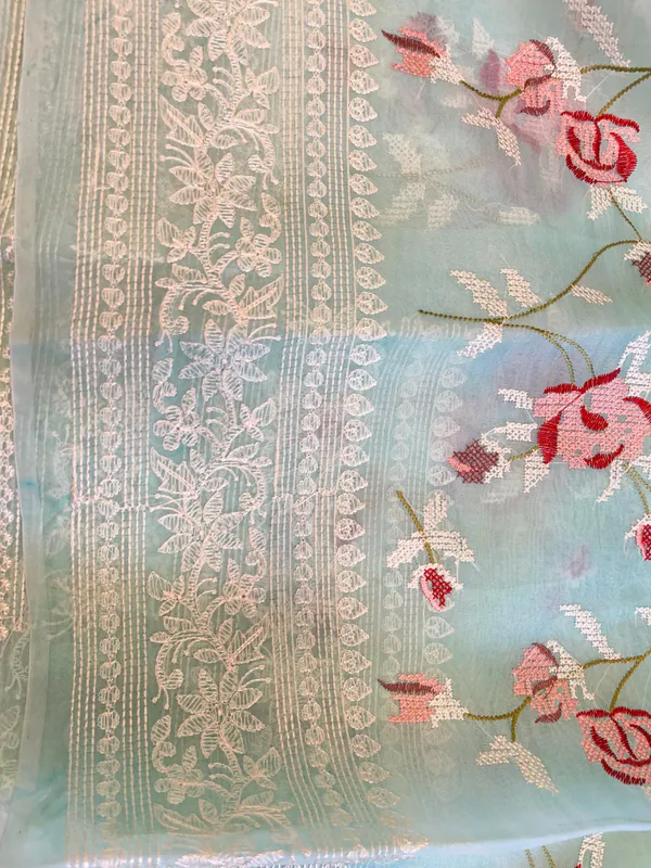Pure_Handloom_Seagreen_Kora_Organza_Resham_Floral_Mina_Jaal_Embroidered_Mina_Border_Banarasi_Saree_480AJ_ME6