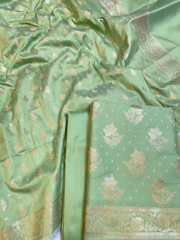 Pista_green_Semi_Silk_Floral_Rose_Booti_Banarasi_Suit_900AJ_SSLK13