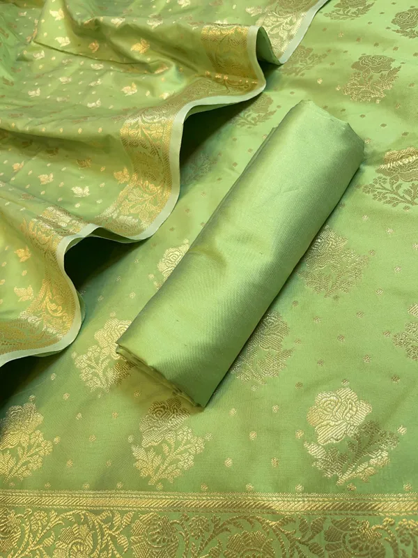 Pista_green_Semi_Silk_Floral_Rose_Booti_Banarasi_Suit_900AJ_SSLK13