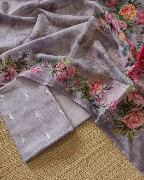 Mauve_Mercerise_Kota_Check_Embroidery_Booti_with_Digital_Print_Dupatta_Banarasi_Suit_Set_1100SKL_KC10