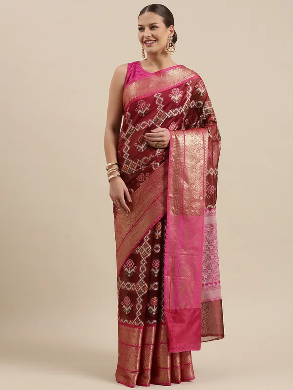 Maroon_Art_Silk_Banarasi_Sarees_For_Women_GEASF_17