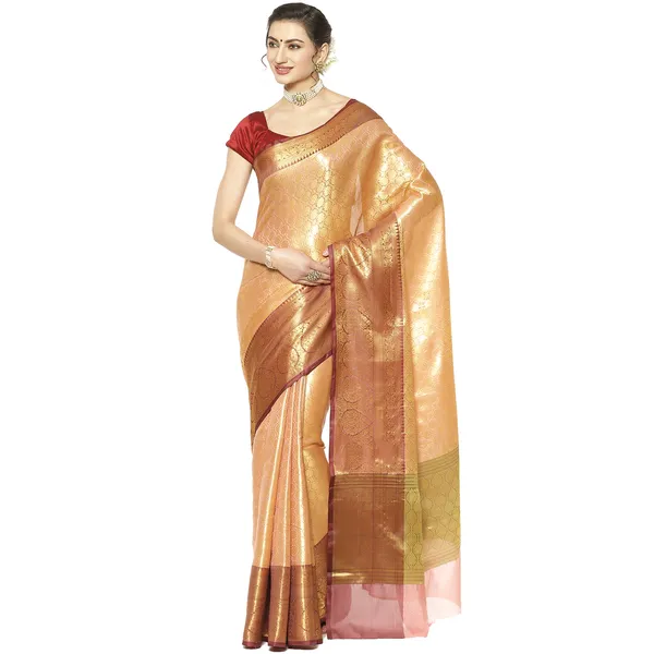 Peach_Kanchi_Silk_Banarasi_Sarees_For_Women_GEBE19