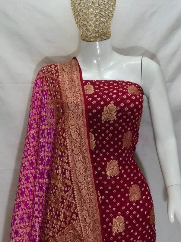 Pure_Handloom_Burgundy_Khaddi_Georgette_Banarasi_Suit_with_Contrast_Bandhani_Dupatta_78SKL_KG4