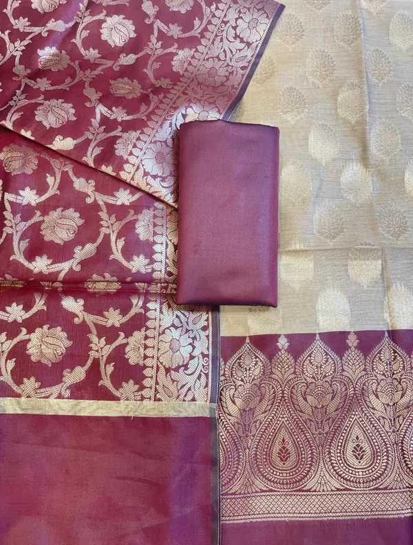 Beige_Art_Silk_Floral_Zari_Booti_Contrast_Banarasi_Suit_with_Maroon_Dupatta_625AJ_TPT40