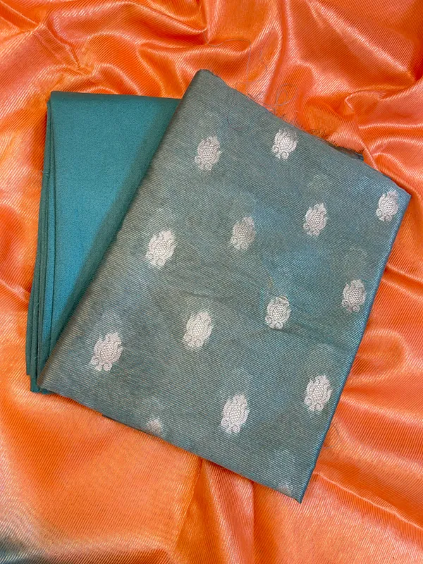 Seagreen_Tissue_Silk_Zari_Booti_with_Contrast_Orange_Dupatta_Banarasi_Suit_10SKL_TSUS4