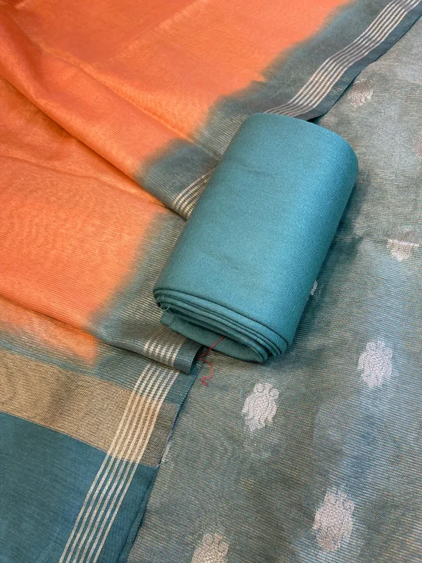Seagreen_Tissue_Silk_Zari_Booti_with_Contrast_Orange_Dupatta_Banarasi_Suit_10SKL_TSUS4