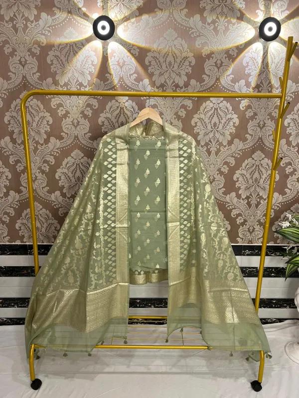 Pista_Green_Chanderi_Lorex_weave_Zari_Booti_Banarasi_Suit_with_Chunri_Booti_Dupatta_1350ASG_CHL2