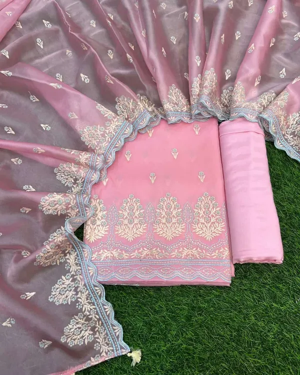 Pink_Tissue_Silk_Embroidery_Resham_Booti_Banarasi_3_Pcs_Suit_Set_Skl_Te12