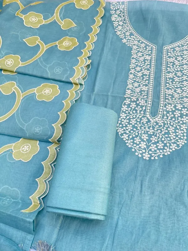 Serene_Blue_Pure_Mercerised_Cotton_Suit_with_Neck_Embroidery_and_Resham_Jaal_Dupatta_1350SKL_MCE3