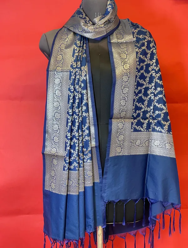 Navy_Blue_Katan_Silk_Floral_Zari_Jaal_Banarasi_Dupatta_400SKL_DP8