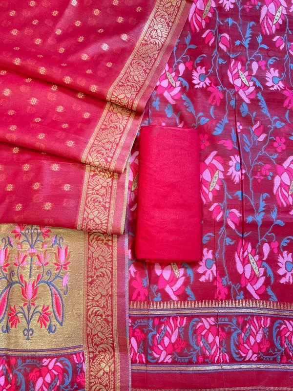 Red_Jamdani_Weave_Cotton_Banarasi_3_pcs_Suit_Set_600SKL_JM15