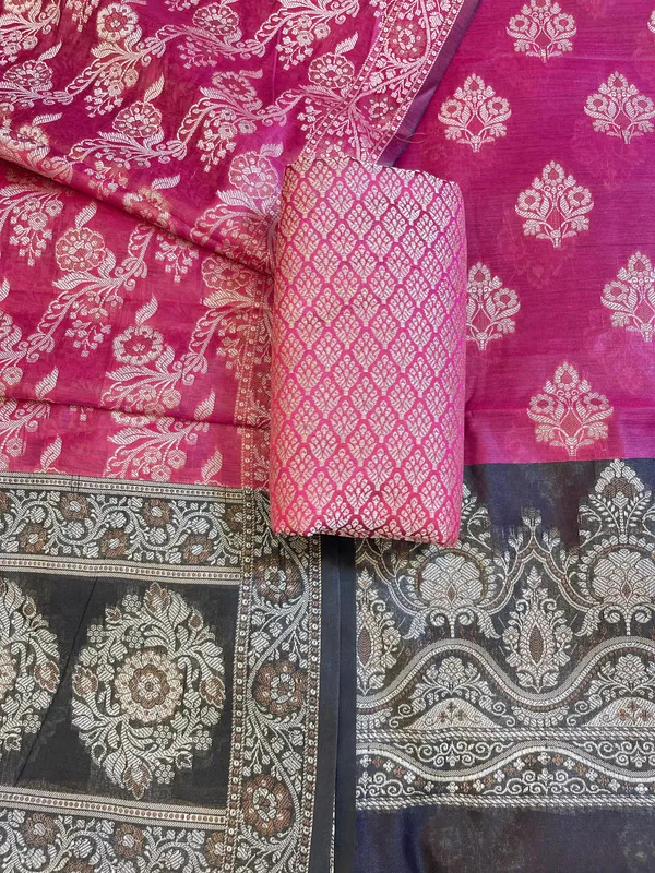 Magenta_Cotton_Alfi_Resham_Floral_Boota_Contrast_Black_Border_Banarasi_Suit_600AJ_PJS12