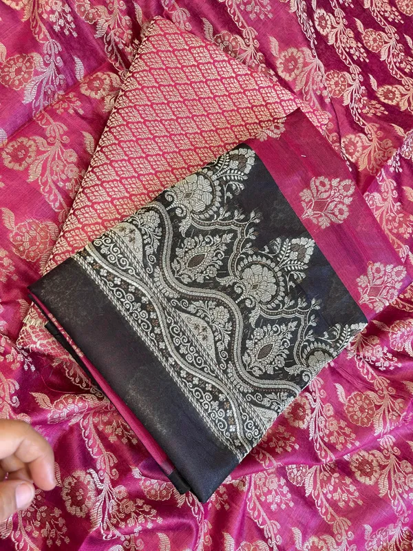 Magenta_Cotton_Alfi_Resham_Floral_Boota_Contrast_Black_Border_Banarasi_Suit_600AJ_PJS12