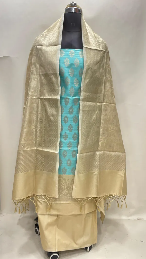 Humairah_Presents_Light_Blue_Semi_Katan_Silk_Floral_Zari_Booti_3_pcs_Suit_Set_with_Contrast_Beige_Plain_Bottom_and_Tilfi_Jaal_Beige_Dupatta_ASD_124