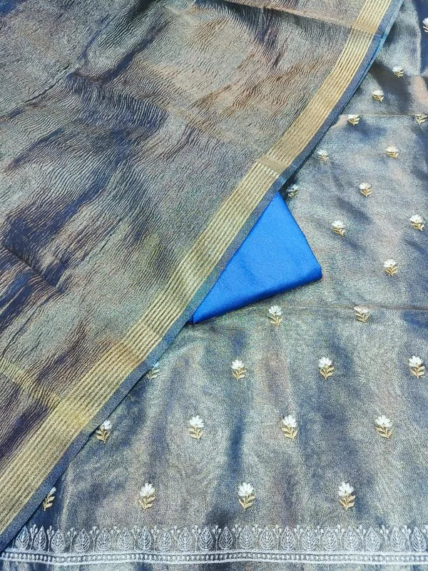Blue_Tissue_Silk_Embroidery_Zari_Booti_With_Tissue_Crush_Dupatta_Banarasi_3_Pcs_Suit_Set_Skl_Te2