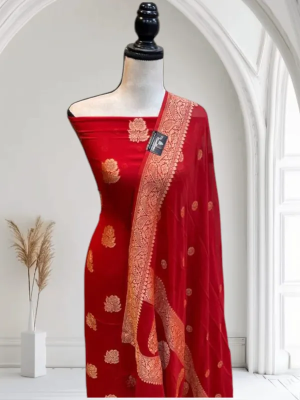 Pure_Handloom_Red_Khaddi_Georgette_Nimzari_weave_Banarasi_Suit_Set_6200SKL_KG4