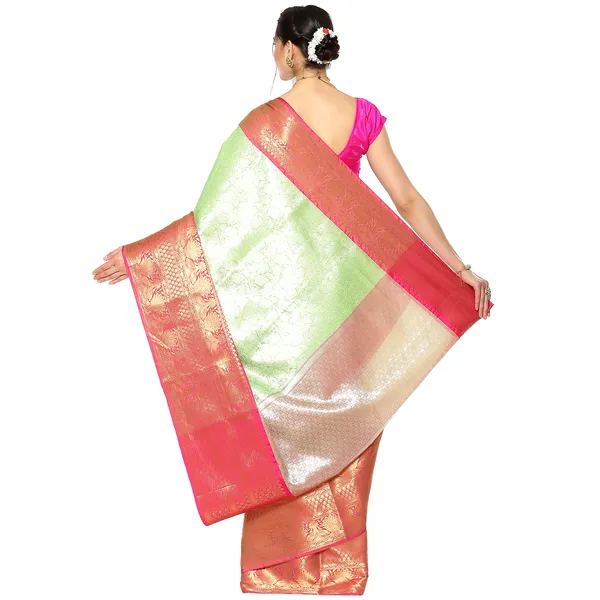 Green_Kanchi_Silk/Brocade_Banarasi_Sarees_For_Women_GEBW9