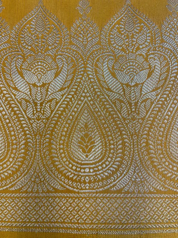 Beige_Art_Silk_Floral_Zari_Jaal_Contrast_Banarasi_Suit_with_Mustard_Yellow_Dupatta