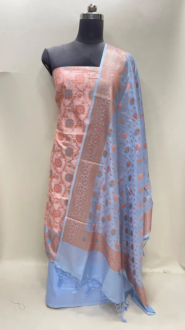 Humairah_Presents_Pink_Semi_Katan_Silk_Floral_Minakari_Jaal_3_pcs_Suit_Set_with_Contrast_Blue_Bottom_and_Minakari_Floral_Booti_Sky_Blue_Dupatta_ASD_148