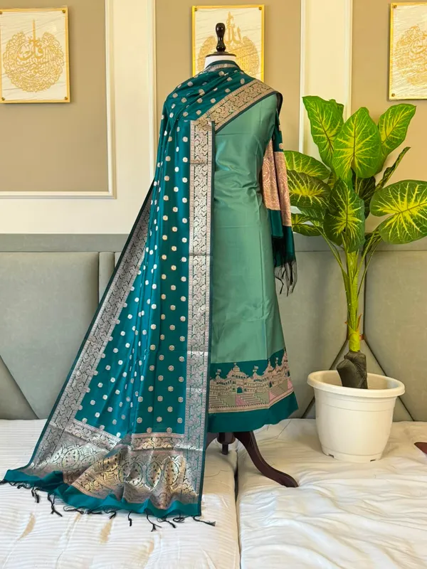 Mint_Green_Alfi_Katan_Silk_Ghat_Daman_Banarasi_Suit_With_Contrast_Teal_Green_Zari_Booti_Dupatta_160Pnj_Ksg6