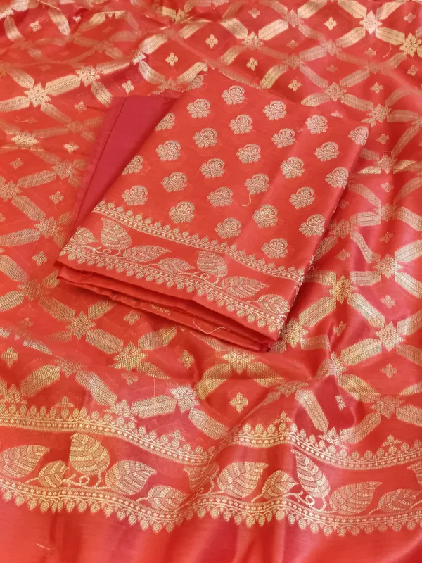 Red_Cotton_Blend_Floral_Zari_Booti_with_Zig-Zag_Zari_Jaal_Dupatta_Banarasi_Suit_65SHL_PV1