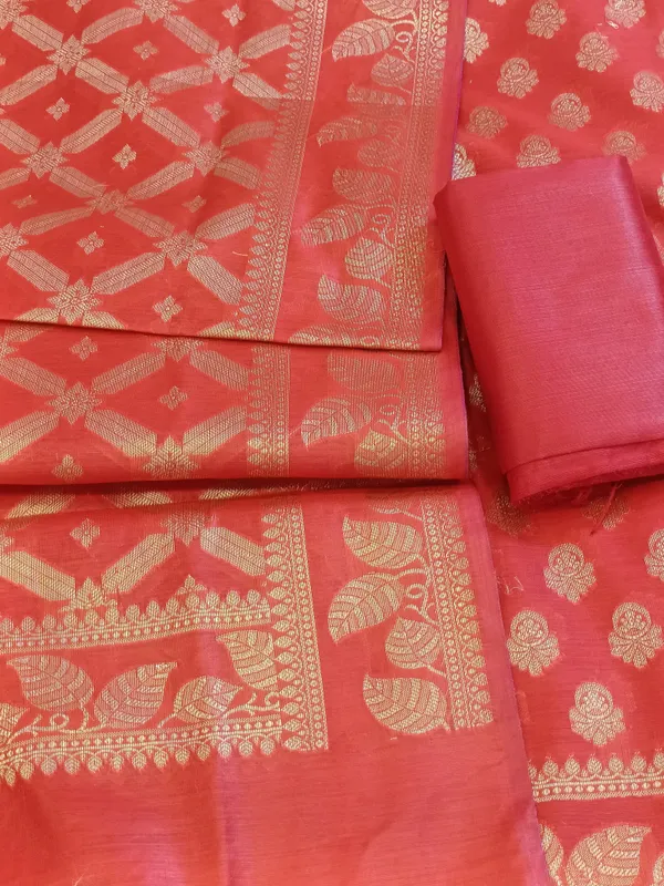 Red_Cotton_Blend_Floral_Zari_Booti_with_Zig-Zag_Zari_Jaal_Dupatta_Banarasi_Suit_65SHL_PV1