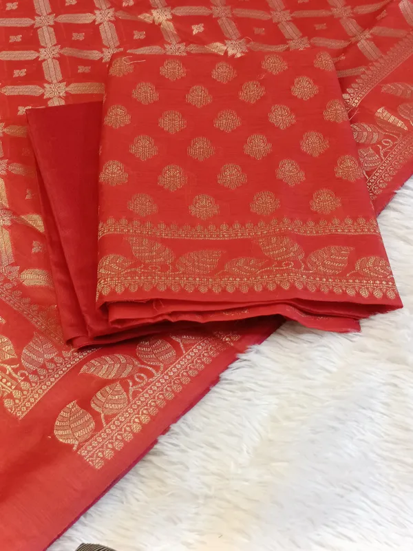 Red_Cotton_Blend_Floral_Zari_Booti_with_Zig-Zag_Zari_Jaal_Dupatta_Banarasi_Suit_65SHL_PV1