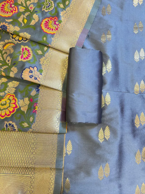 Grey_Katan_Silk_Zari_Booti_Banarasi_3_pcs_Suit_Set_with_Multicolor_Mina_Dupatta_700SKL_KS5