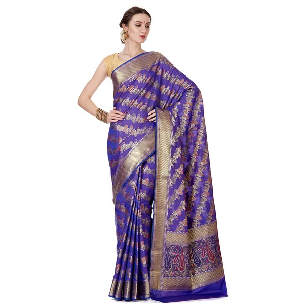 Humairah_Presents_Blue_Satin_Silk_Saree_With_Blouse_Piece(JA44)