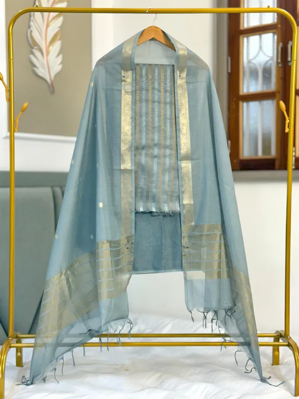Grey_Mal_chanderi_Sona_Roops_Stripe_Zari_Banarasi_Suit_with_Dollar_Booti_Tissue_Anchal_Dupatta_130PNJ_MCS3