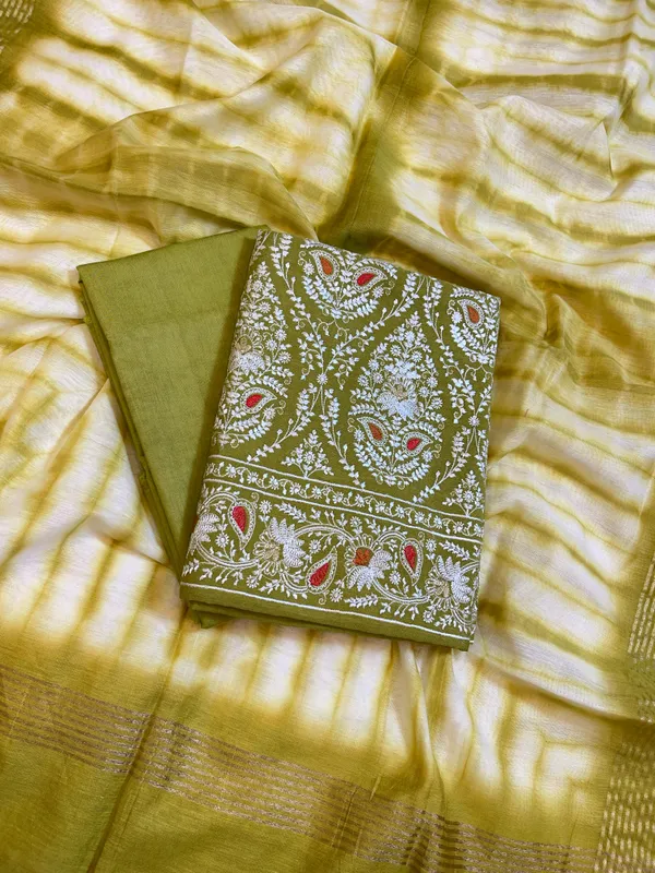 Green_Pure_Mercerised_Cotton_Embroidery_Banarasi_3_pcs_Suit_Set_1200SKL_CE2