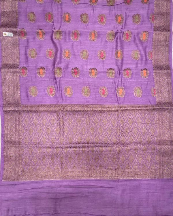Humairah_Pure_Handloom_Purple_Munga_Silk_Floral_Copper_Zari_Minakari_Booti_and_Zig-Zag_Banarasi_Pallu_Zari_Border_and_Cream_Blouse