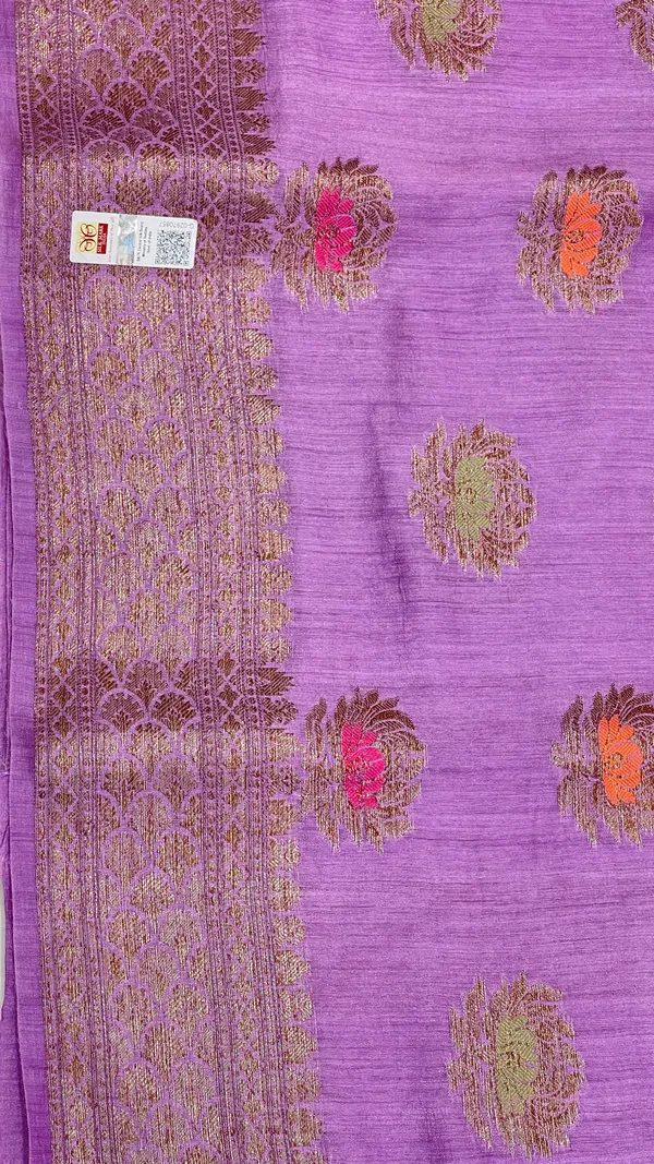 Humairah_Pure_Handloom_Purple_Munga_Silk_Floral_Copper_Zari_Minakari_Booti_and_Zig-Zag_Banarasi_Pallu_Zari_Border_and_Cream_Blouse