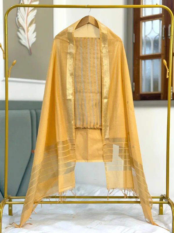 Yellow_Mal_chanderi_Sona_Roops_Stripe_Zari_Banarasi_Suit_with_Dollar_Booti_Tissue_Anchal_Dupatta_130PNJ_MCS2