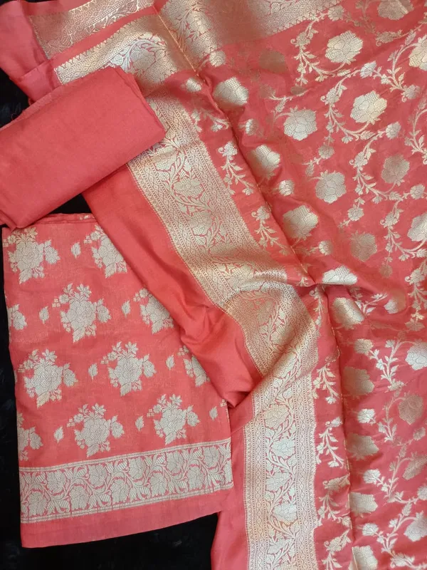 Peach_Georgette_Silk_Floral_Banarasi_Suit_Set_1200SKL_GS5