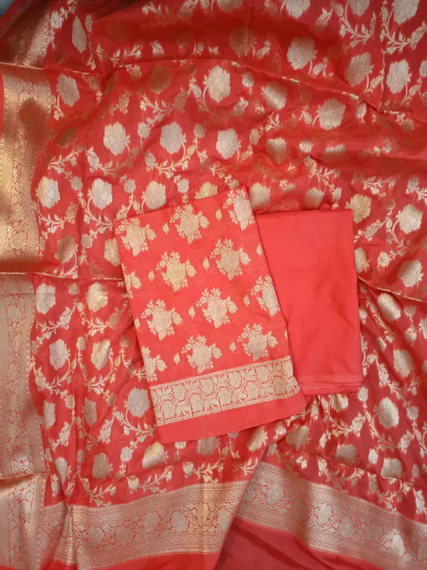 Peach_Georgette_Silk_Floral_Banarasi_Suit_Set_1200SKL_GS5