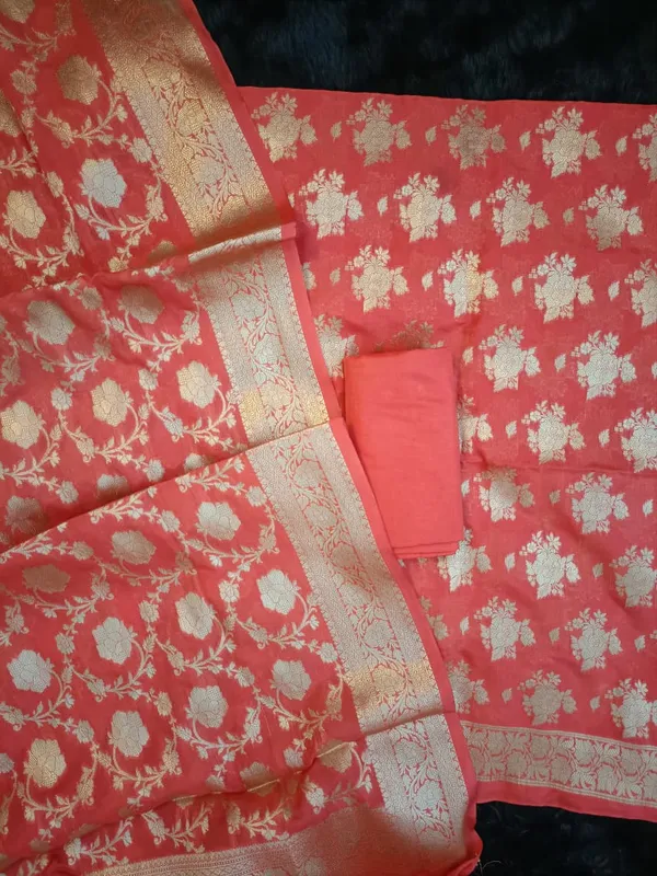 Peach_Georgette_Silk_Floral_Banarasi_Suit_Set_1200SKL_GS5