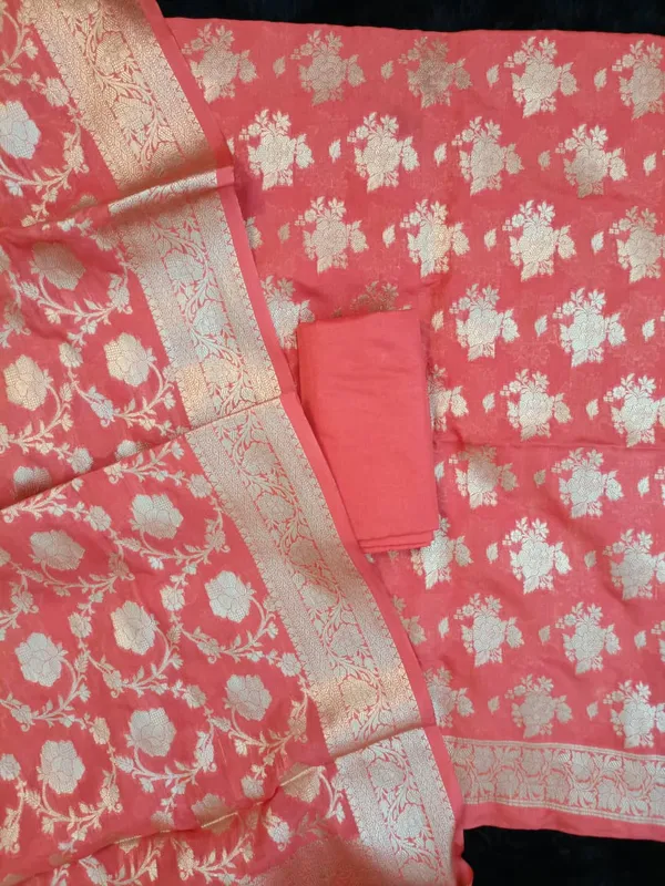 Peach_Georgette_Silk_Floral_Banarasi_Suit_Set_1200SKL_GS5
