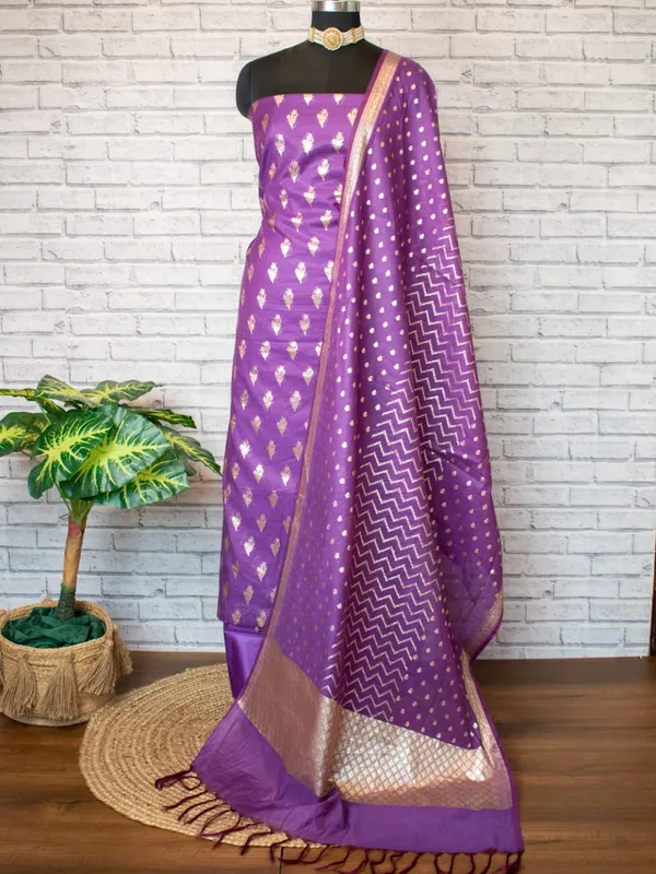 Purple_Pure_Mercerise_Silk_Floral_Zari_Booti_with_Lorex_Dupatta_Banarasi_Suit_Set_1200SKL_MS16