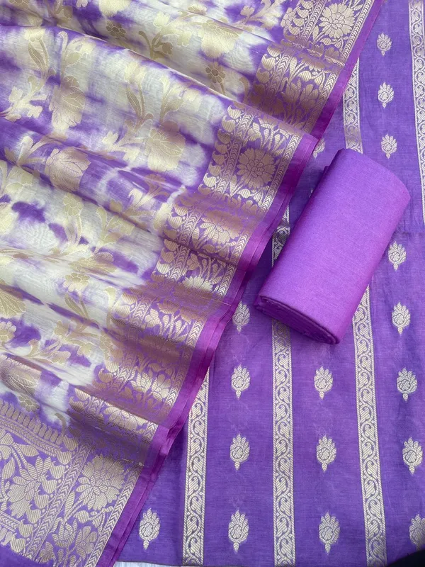 Lavander_Mercerise_Cotton_Stripe_Zari_Booti_Banarasi_Suit_Set_with_Marble_Dye_Dupatta_12SKL_CH13