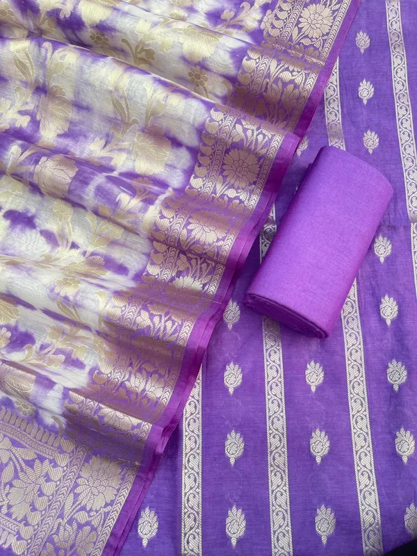 Lavander_Mercerise_Cotton_Stripe_Zari_Booti_Banarasi_Suit_Set_with_Marble_Dye_Dupatta_12SKL_CH13