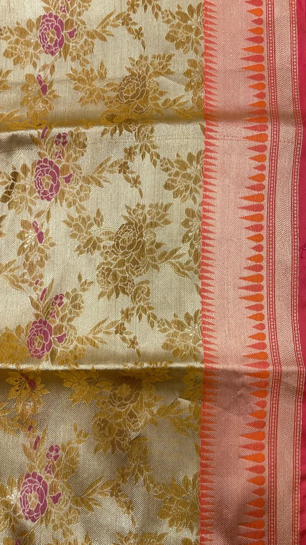 Humairah_Presents_Gold_Art_Silk_Floral_Tilfi_Mina_Zari_Jaal_with_Contrast_Pink_Minakari_Boota_Pallu_Double_Mina_Zari_Border_and_Pink_Blouse