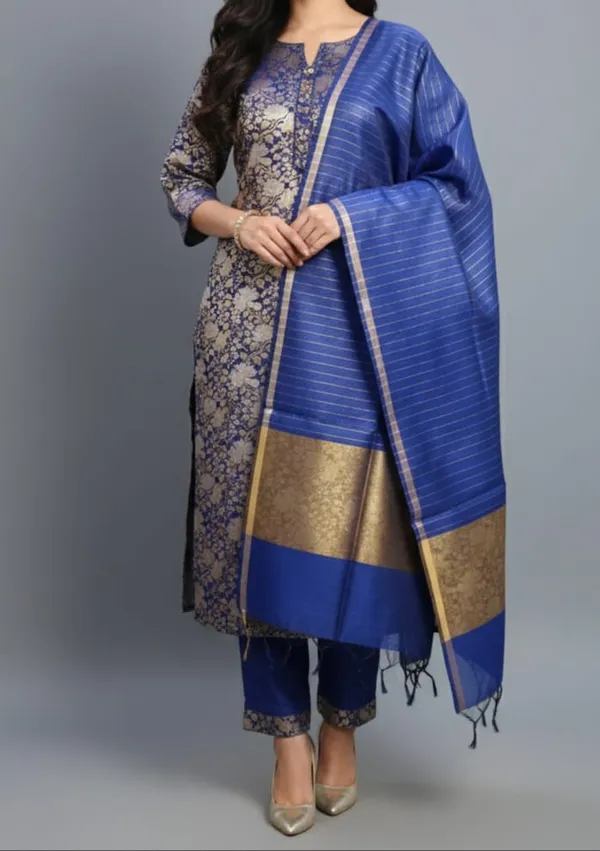 Blue_Silk_Brocade_Resham_Zari_Banarasi_Suit_with_Cotton_Stripe_Zari_Dupatta_600SKL_MB5