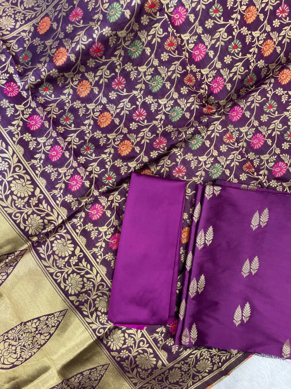 Purple__Katan_Silk_Zari_With_Multicolor_Mina_Jaal_Dupatta_Banarasi_Suit_Set_800SKL_KS33