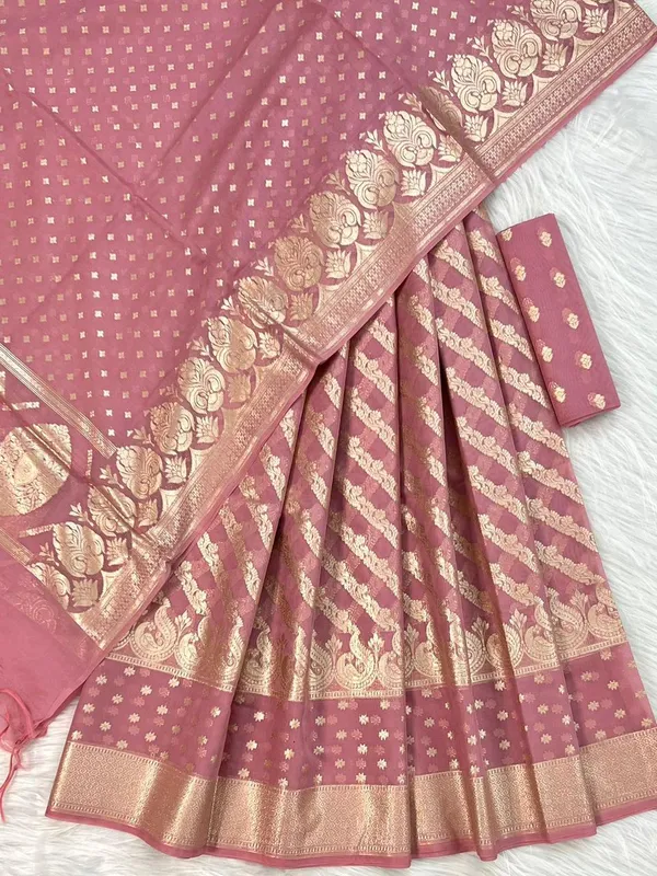 Onion_Pink_Chanderi_Lorex_Zari_Weave_Lehenga_With_Traditional_Paisley_Border_&_Dupatta_250PNJ_LNG15