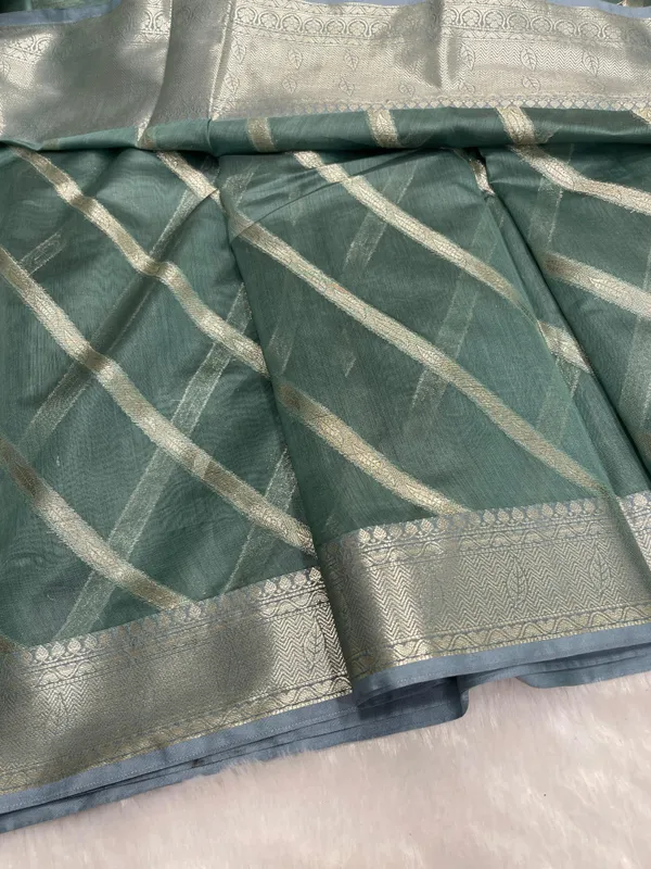 Sea_Green_Cotton_Water_Zari_Stripe_Banarasi_Saree_JVC_15