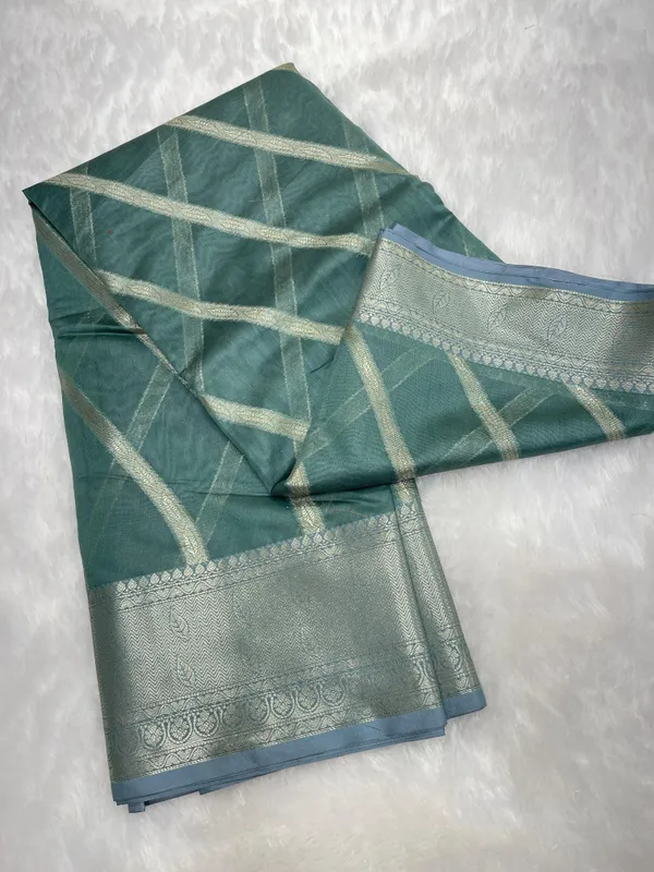 Sea_Green_Cotton_Water_Zari_Stripe_Banarasi_Saree_JVC_15