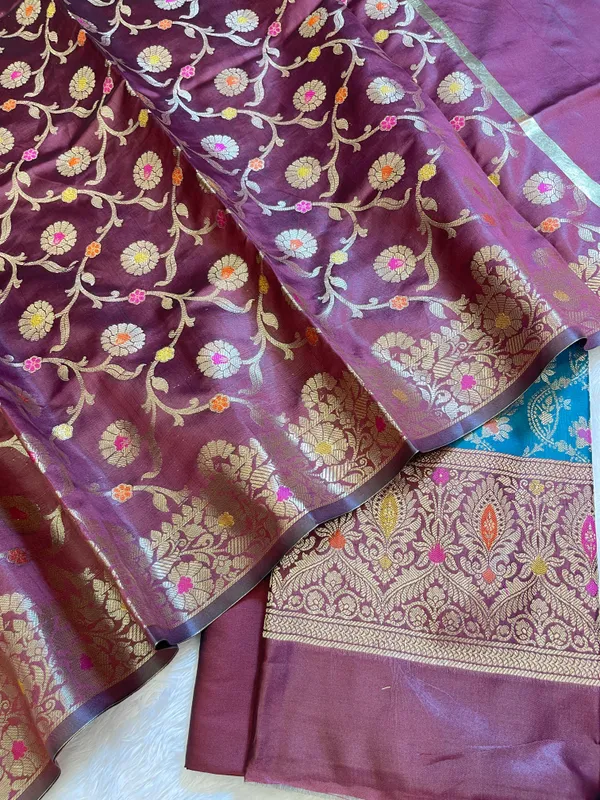 Seagreen_Art_Silk_Floral_Zari_Mina_Jaal_Contrast_Banarasi_Suit_with_Maroon_Dupatta_625AJ_TPT18